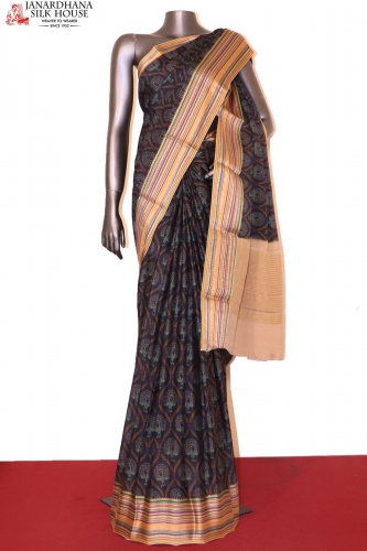 Exquisite Meenakari Printed Crepe Silk Saree